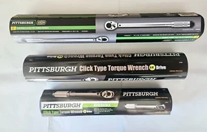 Set of 3 Pro Reversible Click Type Torque Wrench Sizes 1/4", 3/8", 1/2" - Picture 1 of 8