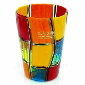 Signed! Ballarin Murano Art Glass Pezzato Patchwork Freeform Vase w Certificate - Picture 1 of 11