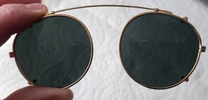 Vintage Smoke Lenses Sunglasses Eye Glasses Clip On Spectacles Steampunk Retro - Picture 1 of 7