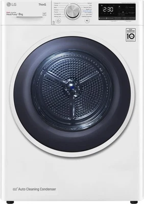 LG RH80V9AVHN ASCIUGATRICE POMPA DI CALORE 8KG INVERTER WIFI CL. A+++ - Immagine 1 di 4