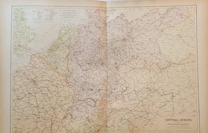 1882 Blackie große Karte Mitteleuropa farbig gedruckt - Bild 1 von 7