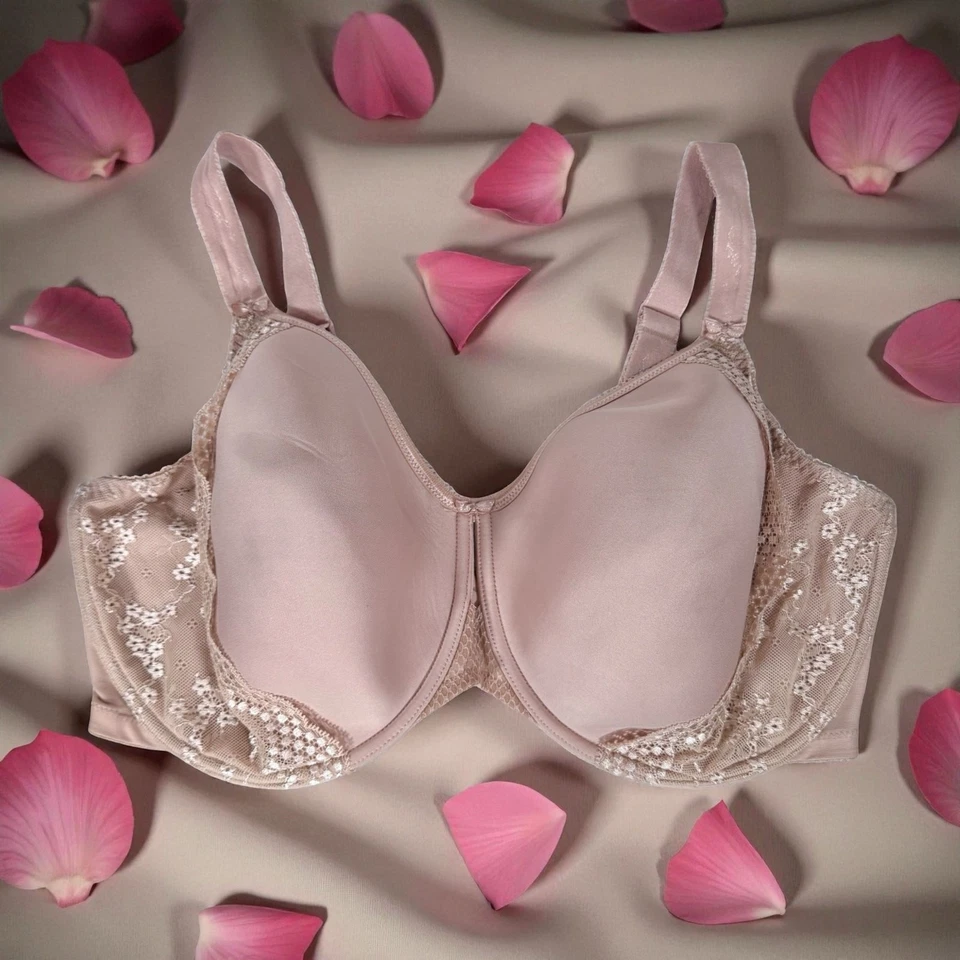 Elomi Women's 42J Charley Fawn Bandless Spacer Molded Bra Nude Lace READ - Image 1 of 4