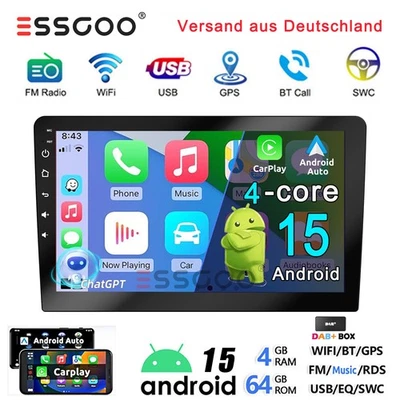 DAB+ 9" ChatGPT Android 15 4+64G Carplay Autoradio Navi WiFi Buletooth RDS 2 DIN - Bild 1 von 4