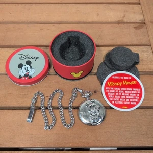 Reloj Bolsillo Disney Mickey Mouse Y Cadena Coleccionable Lata - Imagen 1 de 4