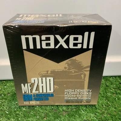 Disquetes de alta densidad Maxell paquete de 10 MF 2HD SELLADOS formateados Foto 1 de 4