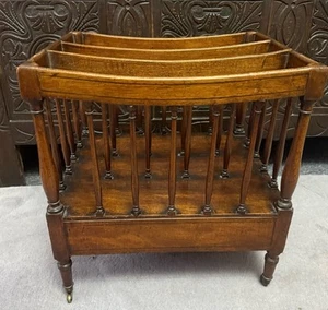 Antiguo cargador de partituras de música Canterbury estante de papel ruedas de latón caoba lado D - Imagen 1 de 24