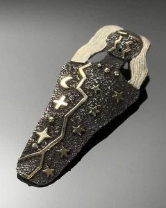 Navajo Mangas Slinkey 14k Gold & Silver Brooch Pendant Pin Native American Signe - Picture 1 of 5