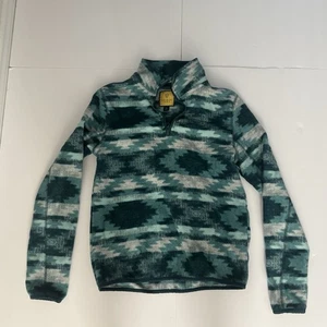 Prince & Fox Aztec Southwest Tribal Fleece Quarter-Zip Pullover Jacket – Small - Picture 1 of 5