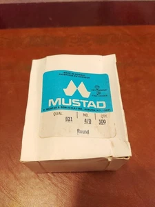 Mustard 4/0 box of 100 hooks, model 531 Round Bend Limerick (O'Shaughnessy) - Picture 1 of 7