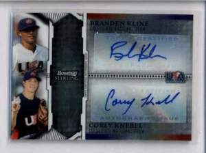 KLINE / KNEBEL 2011 BOWMAN STERLING TEAM USA DUAL ROOKIE AUTO #050/299 AJ2008 - Picture 1 of 1