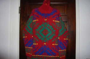 Ralph Lauren Country Sweater Hand Knit Wool Aztec Navajo Southwestern Indian S - Picture 1 of 9