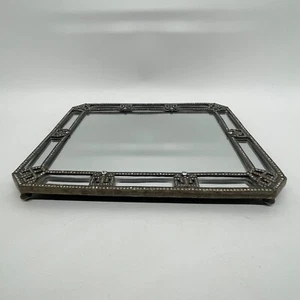 Vanity Mirror Tray Dressing Table Decorated diamanté border - Picture 1 of 6