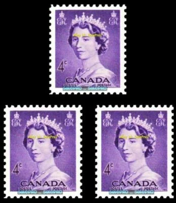 3x CANADA 1953 QUEEN ELIZABETH CROWN FV FACE 12 CENT MNH VINTAGE RARE STAMP LOT - Image 1 of 2