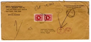 U.S.S. Shannon DM-25 Navy Dept Penalty to Cairo Egypt Postage Due 1950 - Picture 1 of 2