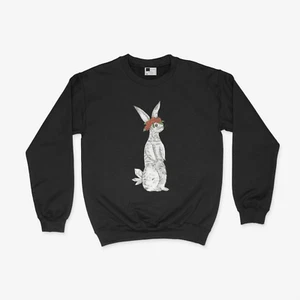 Blumenhase mit Blumen Blumenhase Osterhase süßes Kaninchen Sweatshirt - Bild 1 von 7