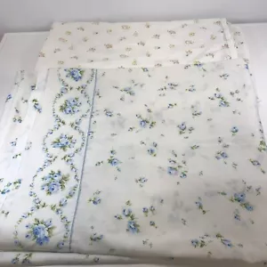 Lenzuolo Burlington House Gold Star misto cotone blu floreale doppio lotto di 2 - Foto 1 di 4