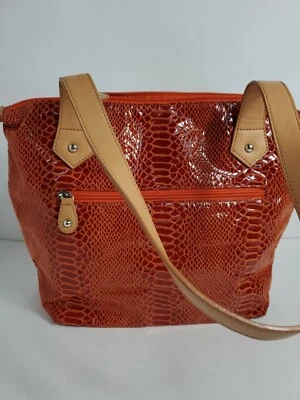 SR2 Sondra Roberts Tote  snakeskin pattern Large Shoulder Bag 14x10.5x4.5" - Image 1 of 4