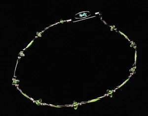 NEON KRYPTONITE GREEN EL WIRE LIGHT UP NECKLACE RAVE GLOW STROBE - Picture 1 of 1
