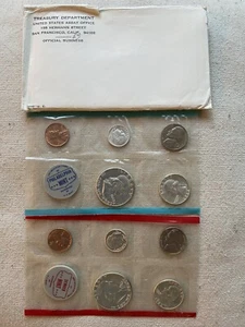 1963-P&D U.S. Mint 10 Coin Set With Envelope - Picture 1 of 4
