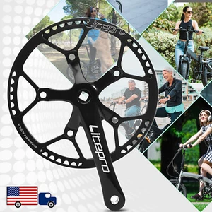 Juego de bielas Litepro 45-58T 130BCD plegable bicicleta de carretera agujero cuadrado manivela plato EE. UU. - Imagen 1 de 10