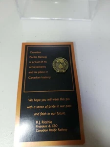 Canadian Pacific Railway Employee Pin From CEO Ritchie New Unused  - Picture 1 of 3