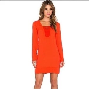 Ella Moss Stella Shift Dress Orange Mini Long Sleeve Closet Staple NWT Small - Picture 1 of 11