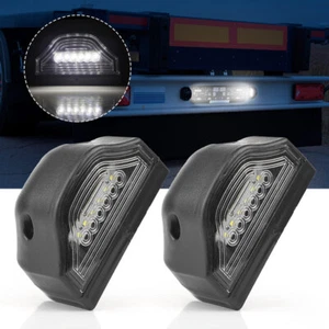 2X White LED License Plate Tag Light Lamp Universal Truck Trailer ATV UTE SUV RV - Picture 1 of 10