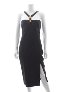 Versace Medusa Träger Stretch-Crêpe Kleid / Schwarz - Bild 1 von 5
