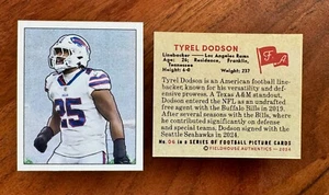 Tyrel Dodson Custom Art Football Card 1950 Bowman Design Bills Seahawks - Picture 1 of 1