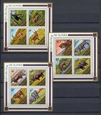 27537) GUINEA GUINEE 1975 MNH** Animals S/Sx3