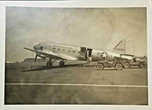 Military Aircraft DC-3 USAF c1950 Jeep Airmen Occupied Japan Original Photo - Picture 1 of 4