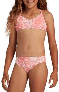Billabong L57318 Kids Coral Way To Love Strappy Two-Piece Swimsuit Size 8 - Picture 1 of 2