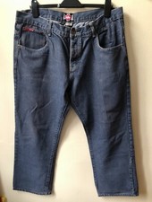Lee Cooper Mens Jeans Regular Straight Button Fly Blue W40 L32 Quality Denim