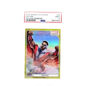 2023 Marvel Platinum Falcon #69 Avengers Yellow Rainbow PSA 9 - Picture 1 of 2