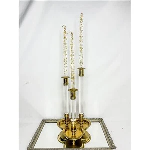 Mid century candlebra | lucite and brass | rare | Ethan Allen candlebra - Picture 1 of 8
