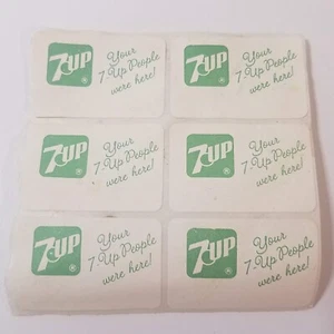 Rare Set of 6, Vintage 7 Up Stickers, Your 7-Up People Were Here, Retro Ephemera - Picture 1 of 6