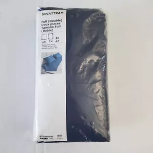 Ikea SKVATTRAM 4 Pc Full/Double Sheet Pillowcase Set Navy Blue Cotton 302.783.22 - Picture 1 of 4