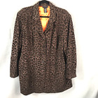 Dialogue Jacket Womens 22w Plus Size Brown Cheetah Print Blazer Coat Leopard