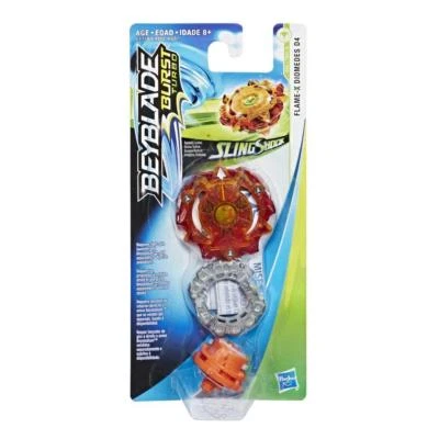 NEW BEYBLADE BURST TURBO SLINGSHOCK SINGLE TOP FLAME-X DIOMEDES D4 E4718 - image 1 of 2