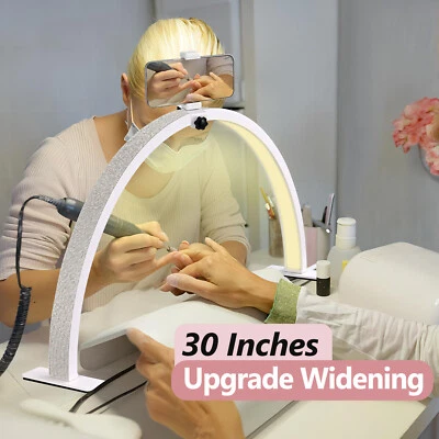 Dimmable Led Half Moon Desk Lamp 30in Brightness Adjustable Nail Led Salon Light - Image 1 of 4