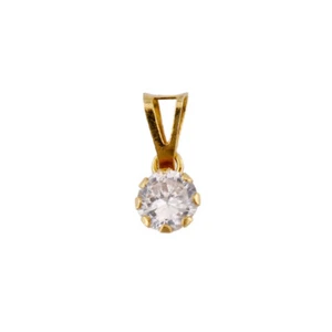 Ciondolo Pendente Collana Punto luce in Oro Giallo 18 kt e Zircone NUOVO E OR... - Foto 1 di 3