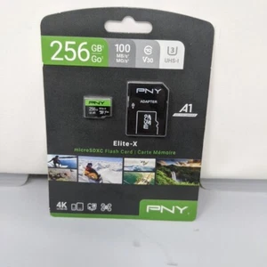 PNY Technologies 256GB Elite-X microSDXC Flash Memory Card, Class 10, UHS-I U3 - Picture 1 of 8