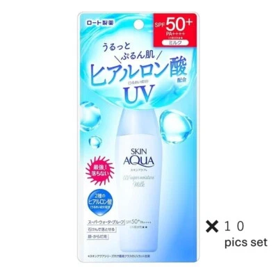 SKIN AQUA Super Hidratante Leche 40ml Protector Solar Super Impermeable FPS50 × 10pics Set Foto 1 de 4