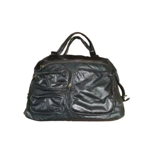 HOBO International Black Leather Weekender XL Bag  Outside Pockets Tote Lugage - Picture 1 of 8