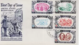 Lundy 1976 US Bicentennial of Declaration of Independence FDC - Picture 1 of 1