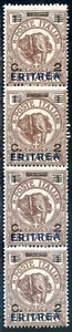 Colonie Italiane Eritrea 1924 n. 80 ** striscia di 4 (l599) - Imagen 1 de 1