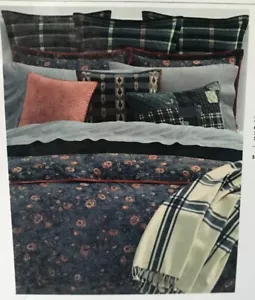 Ralph Lauren INDIGO TRAVELER FLR 100% Cotton FULL/QUEEN or KING Duvet Cover - Picture 1 of 9