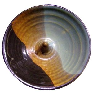 Collectible Artist-signed Tony Holman Pottery Ombre Drip Glaze Apple Baker Dish - Picture 1 of 7