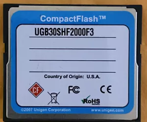 Unigen 2 GB SLC NAND UGB30SHF DMA ECC Compact Flash CF Memory Card Made in USA - Picture 1 of 2