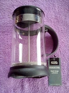 GEORGE HOME ASDA STAINLESS STEEL BLACK LARGE CAFETIERE NEW - Picture 1 of 4